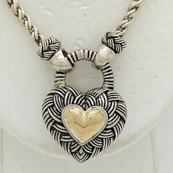 ❤️ Andrea Candela 925 14K Twisted Heart Necklace - Picture 1 of 7